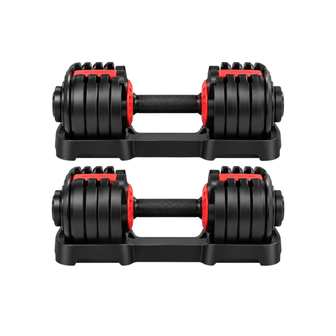 Adjustable Dumbbell Set with Storage Trays