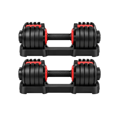Adjustable Dumbbell Set with Storage Trays