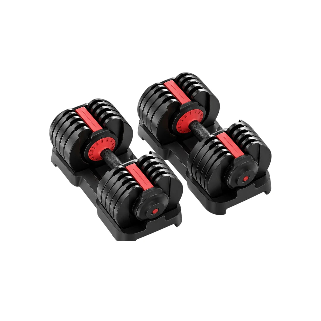 Adjustable Dumbbell Set with Storage Trays