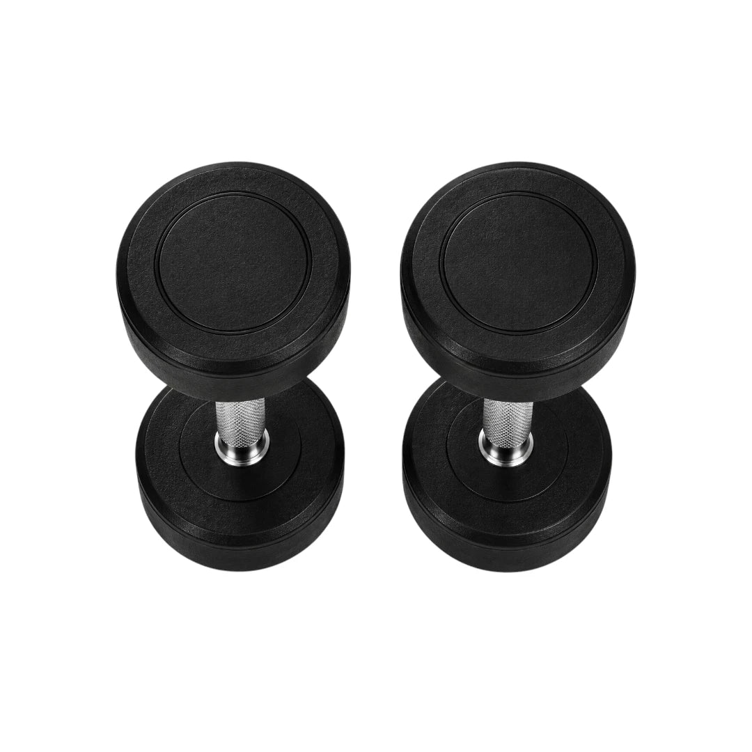 Dumbbels Black Rubber Coated Dumbbell Set with Knurled Steel Handle
