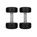 Dumbbels Black Rubber Coated Dumbbell Set with Knurled Steel Handle