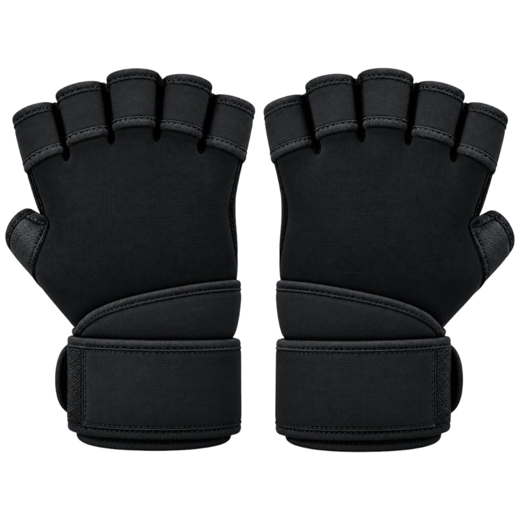 Fingerless Padded Workout Gloves with Adjustable Wrist Support