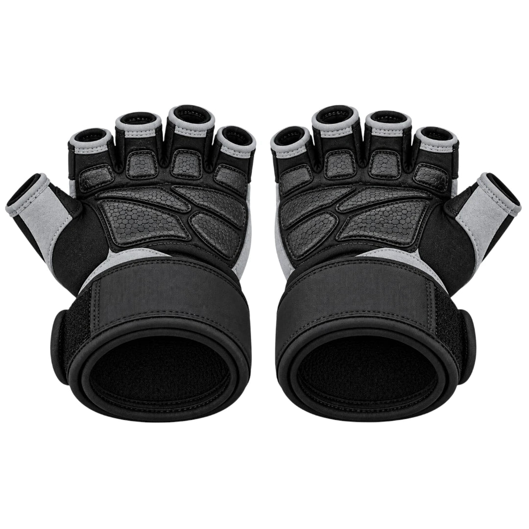 Fingerless Padded Workout Gloves with Adjustable Wrist Support