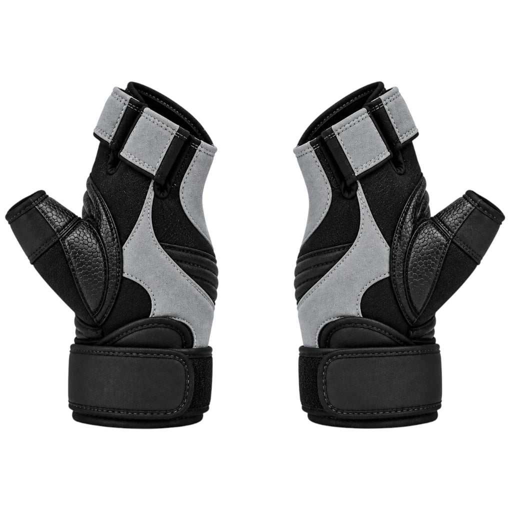 Fingerless Padded Workout Gloves with Adjustable Wrist Support