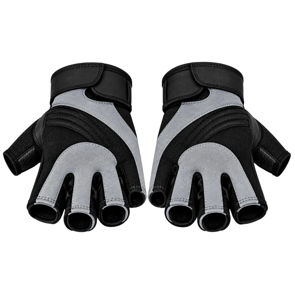 Fingerless Padded Workout Gloves with Adjustable Wrist Support