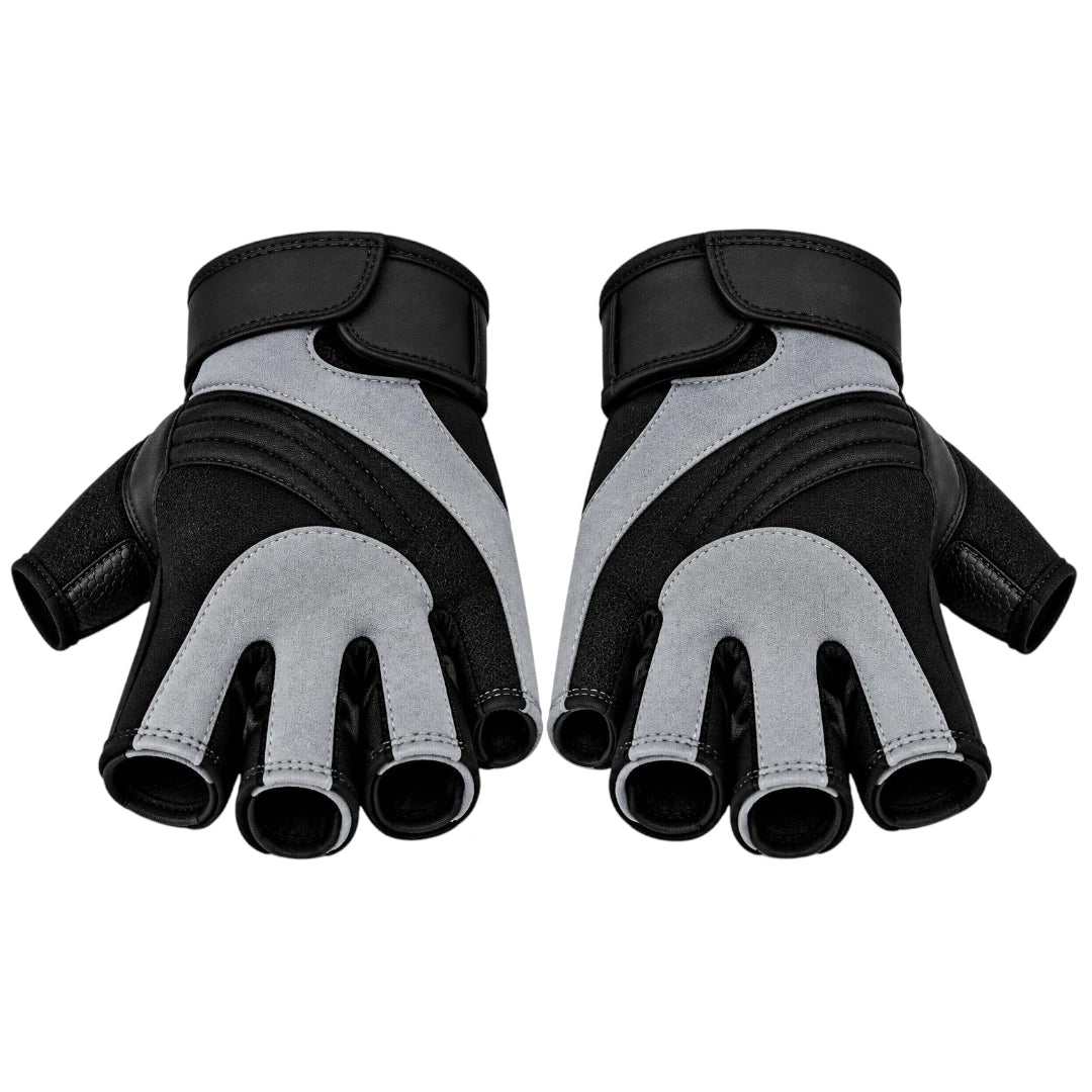 Fingerless Padded Workout Gloves with Adjustable Wrist Support