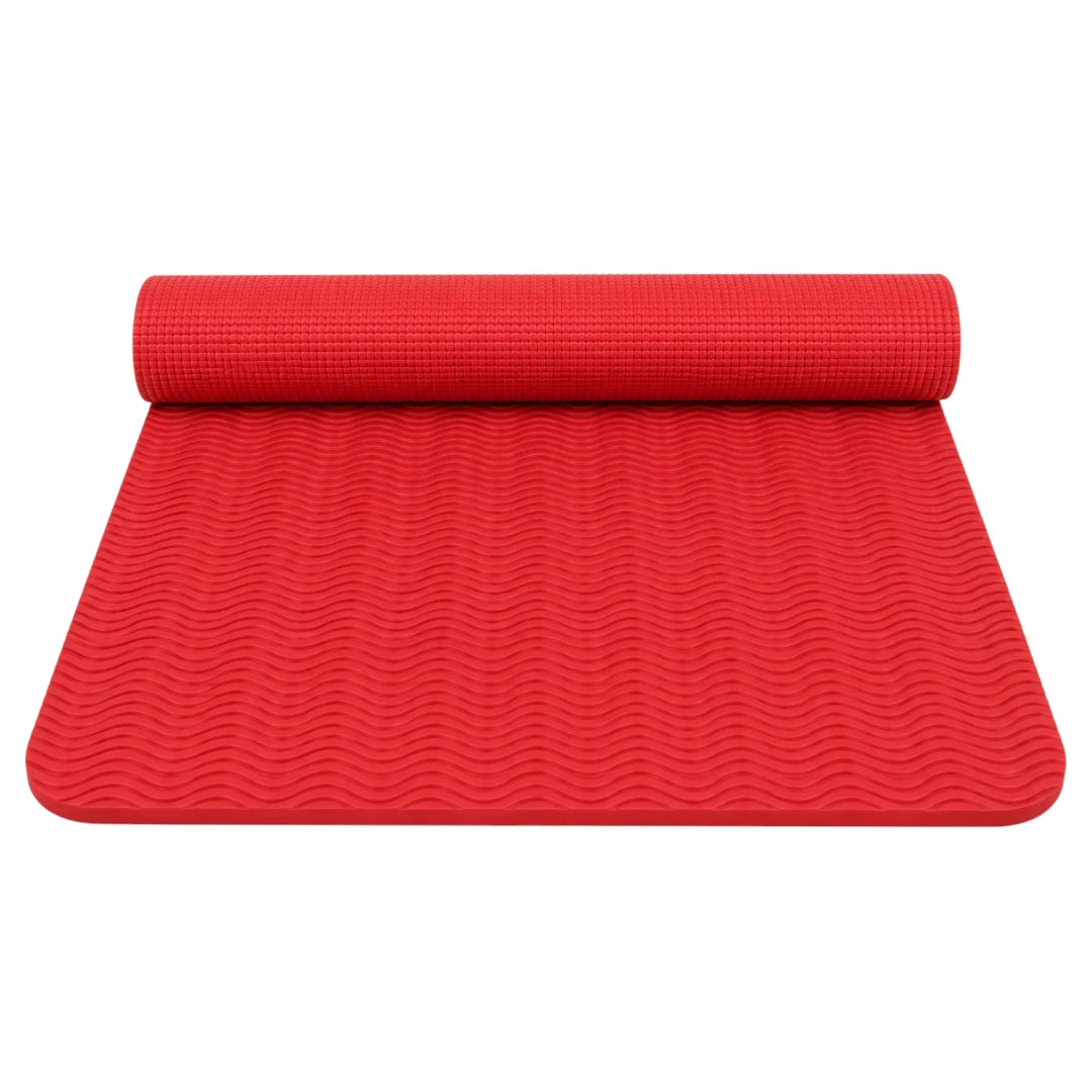 Sadlo Red Textured Exercise Mat for Yoga Fitness and Home Workouts