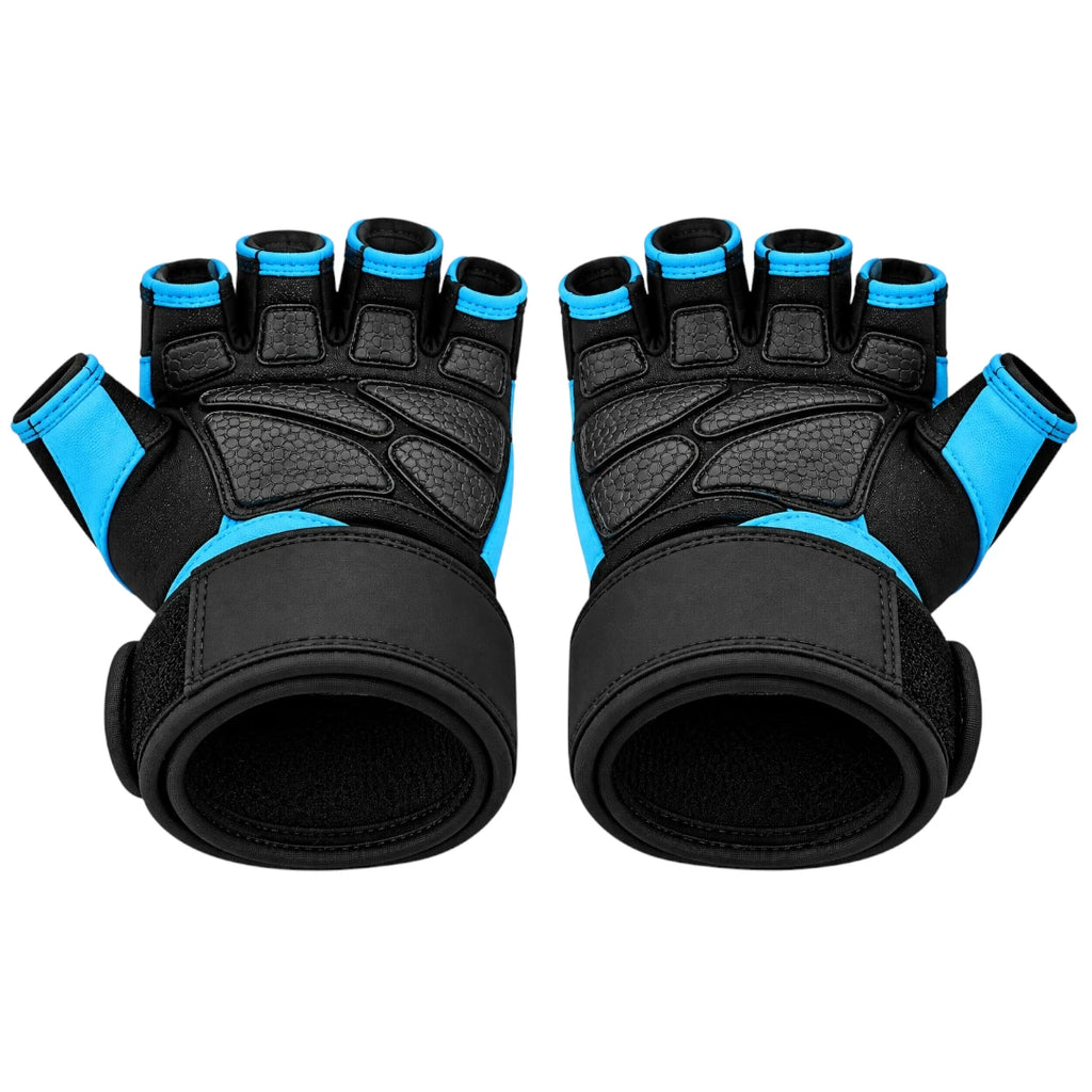 Fingerless Padded Workout Gloves with Adjustable Wrist Support
