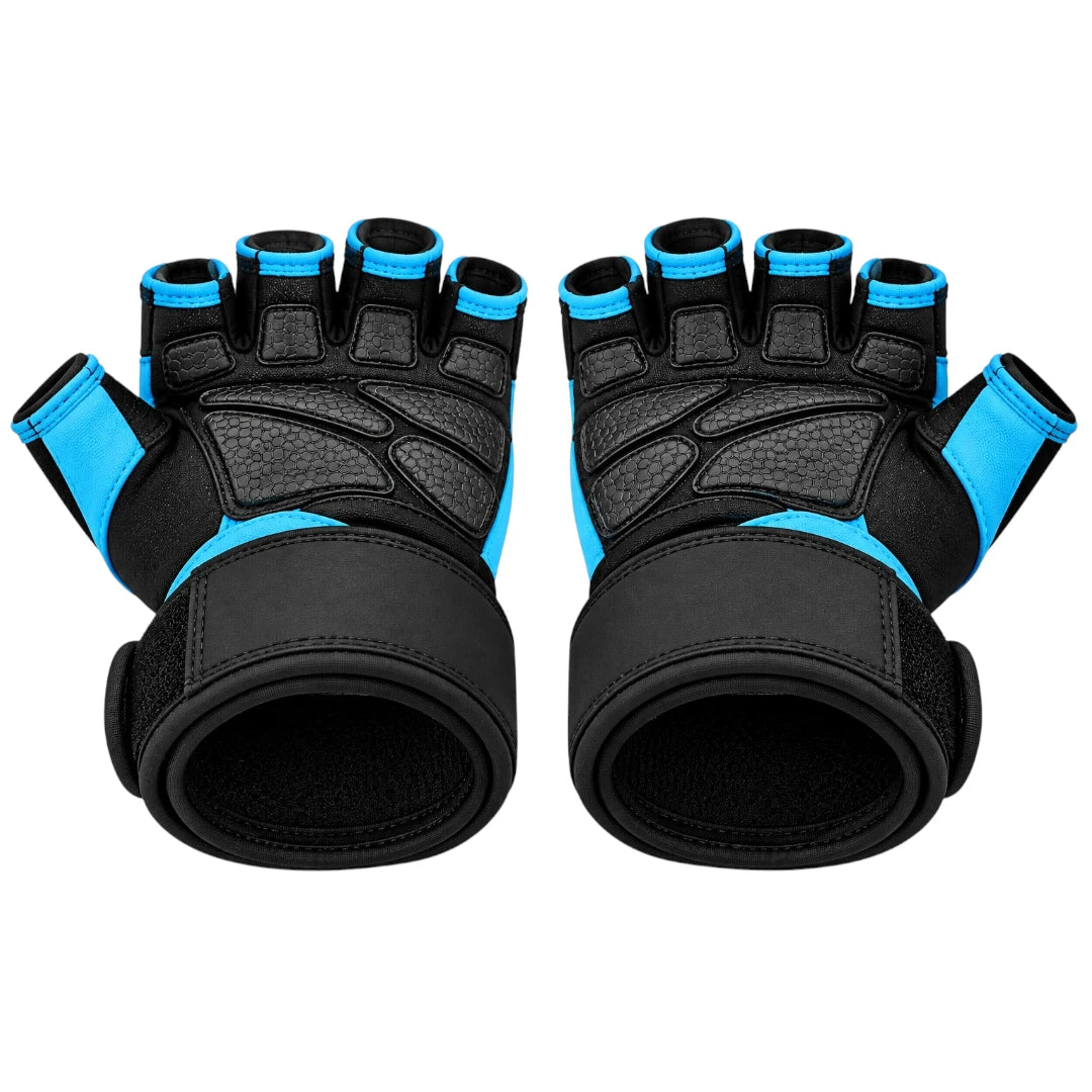Fingerless Padded Workout Gloves with Adjustable Wrist Support