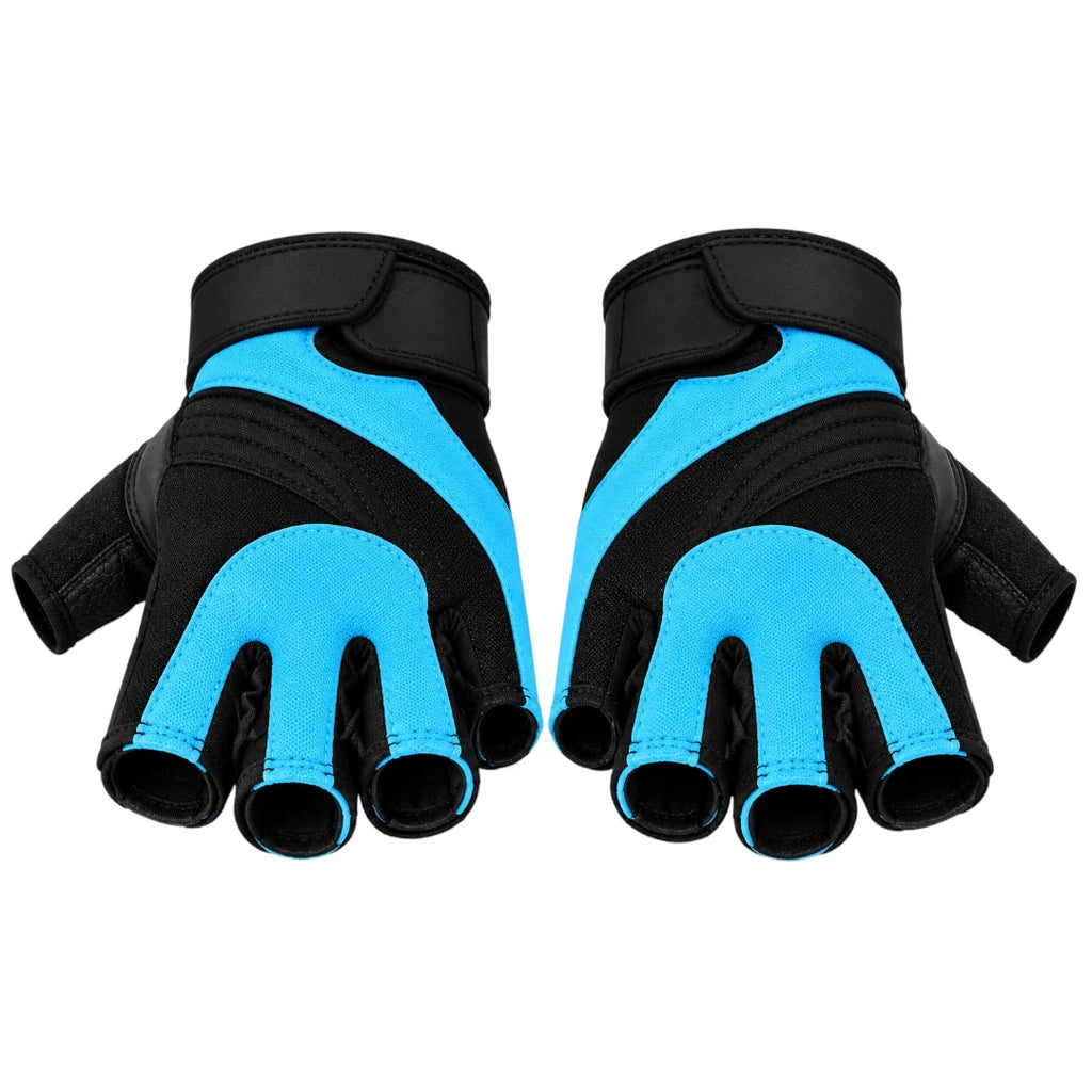 Fingerless Padded Workout Gloves with Adjustable Wrist Support