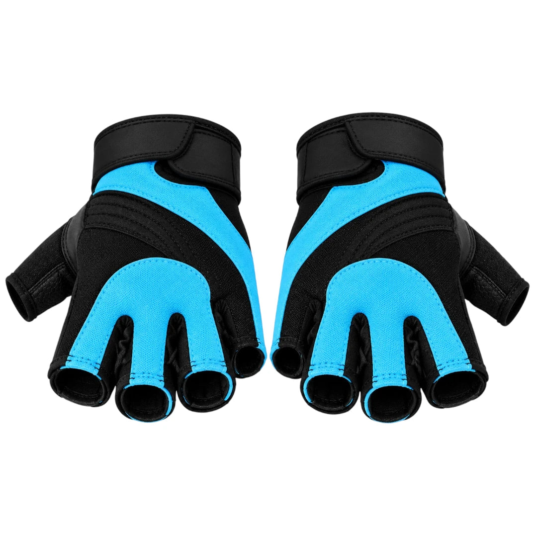 Fingerless Padded Workout Gloves with Adjustable Wrist Support